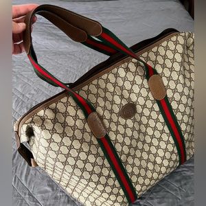 Authentic Gucci Monogram Duffle Bag Vintage Accessory Collection